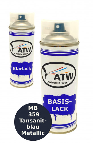 Autolack für Mercedes Benz 359 Tansanitblau Metallic +400ml Klarlack Set